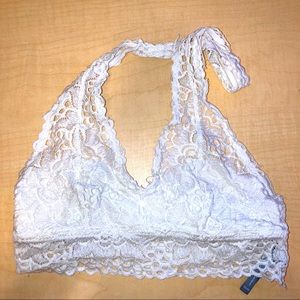 Aerie White Halter Bralette